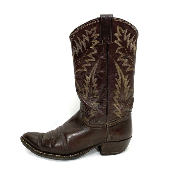 Vintage JUSTIN Brown Leather Boots Made In Texas Size 8.5 D main image 9